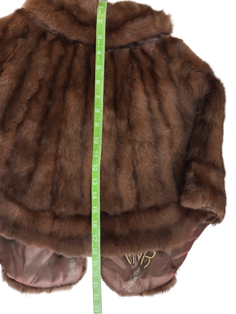 Vintage Brown 60s Leakas Furriers Dayton Mink Fur Shawl Cape Capelet - Picture 11 of 12